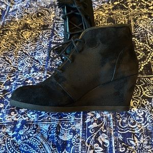 Madden Girl Black Wedge Ankle Boots
